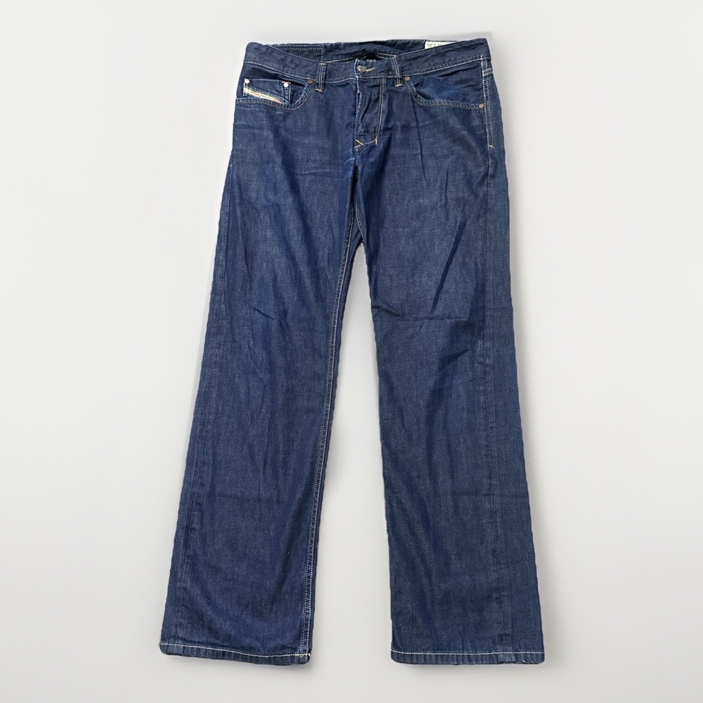 Diesel Jeans Men‎ 34x30 Blue Larkee Straight Leg Stretch Dark Wash Denim 0802A